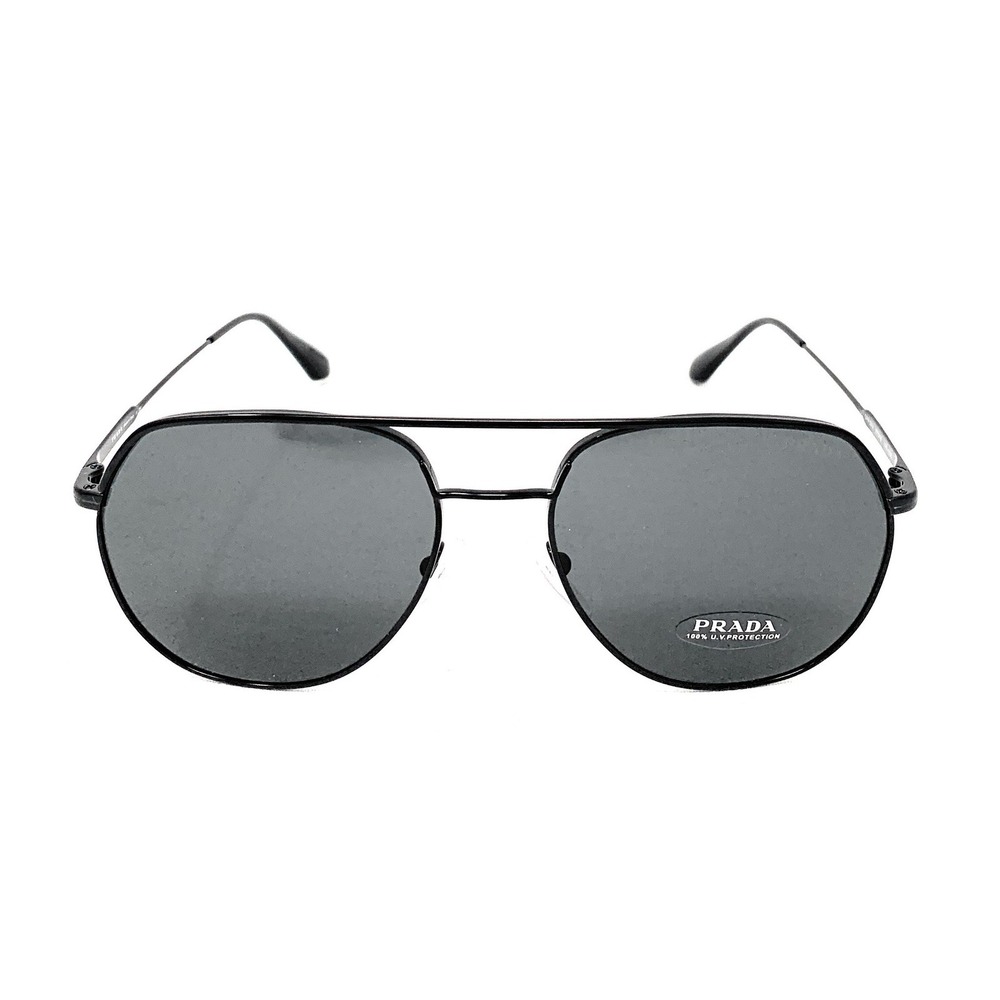 PRADA SPR 55U 1AB-5S0 Pilot Men's Sunglasses Conceptual Black w/ Grey 57mm - Picture 2 of 6